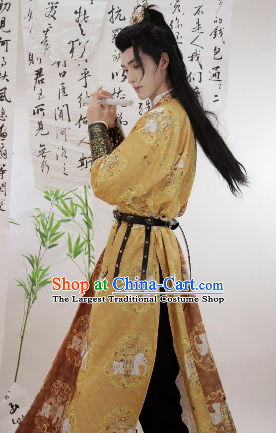 China Tang Dynasty Male Robes Traditional Hanfu Ancient Swordsman Costumes