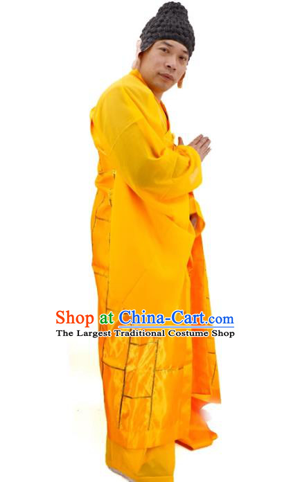 Cosplay Buddha Yellow Robes China Ancient Monk Fa Hai Clothing Top Halloween Fancy Ball Costume