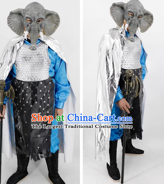 Cosplay Monster Silver Cape Outfit Journey to the West Demon Elephant Clothing Top Halloween Fancy Ball Costume
