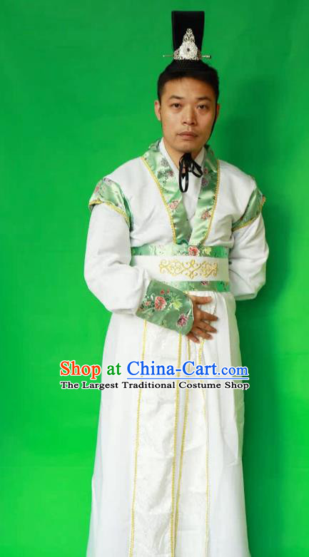 China Ancient Swordsman Clothing Journey to the West Bai Long Ma White Outfit Ming Dynasty Childe Costume