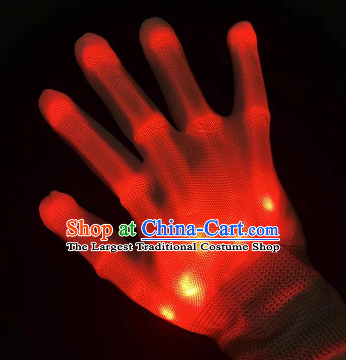 Colorful Halloween LED Gloves Cosplay Fluorescent Hand Bone Props