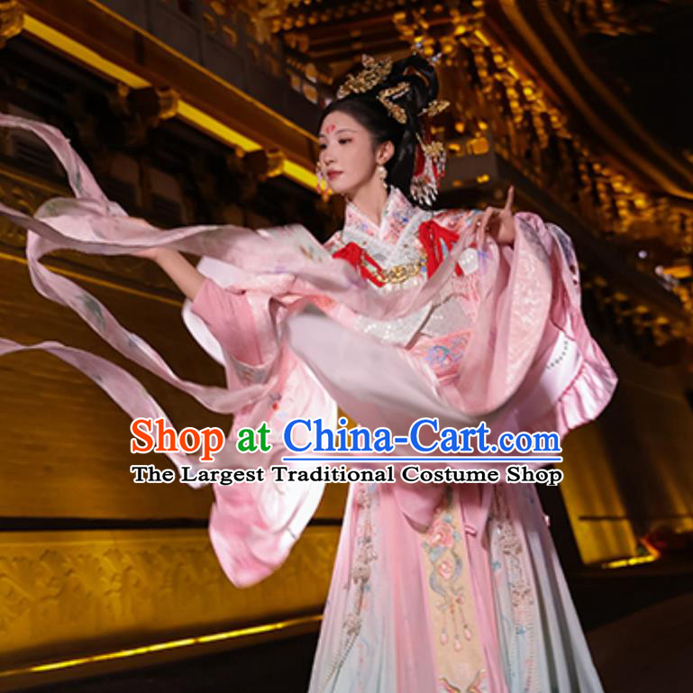 China Ancient Goddess Costumes Southern and Northern Dynasties Historical Clothing Traditional Mural Empress Hanfu Dress