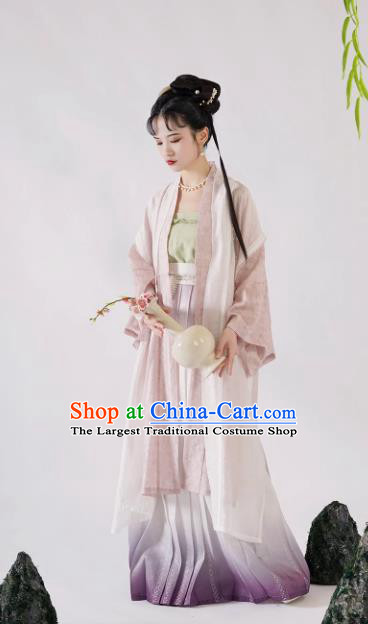 China Traditional Hanfu Dresses Ancient Young Woman Costumes Song Dynasty Historical Clothing