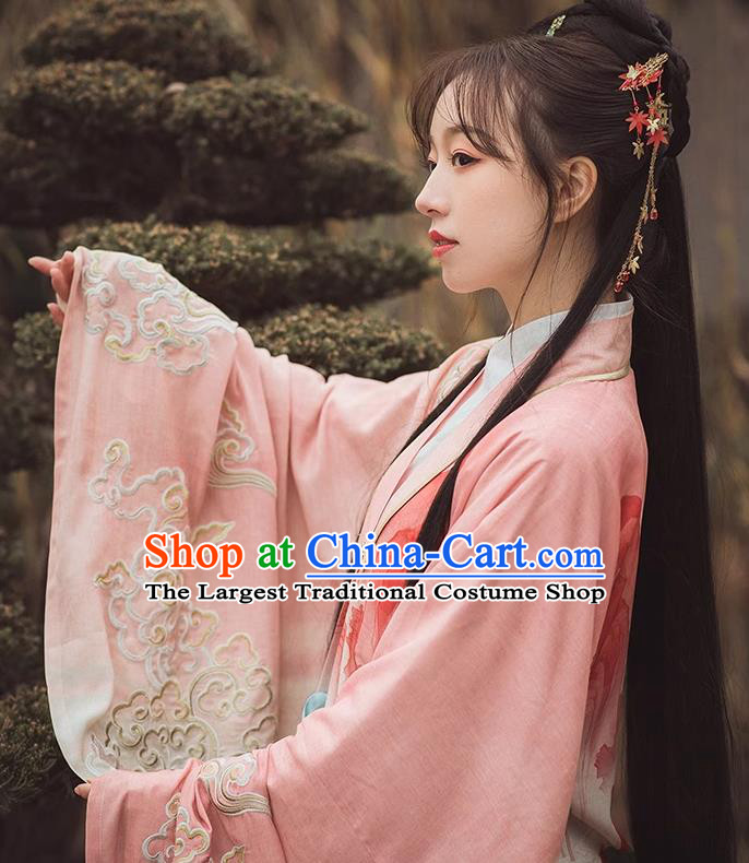 China Ming Dynasty Historical Clothing Traditional Hanfu Embroidered Cape and Mamian Skirt Ancient Royal Princess Costumes