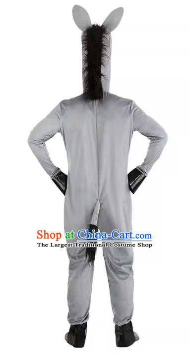 Top Stage Performance Animal Clothing Cosplay Donkey Grey Outfit Halloween Party Costume