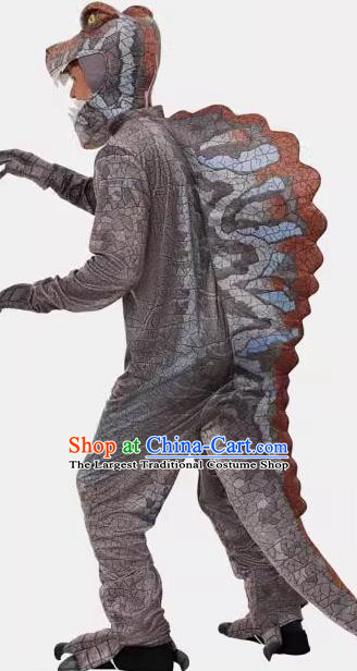 Top Halloween Party Costume Stage Performance Jurassic Dinosaur Clothing Cosplay Spinosaurus Brown Outfit
