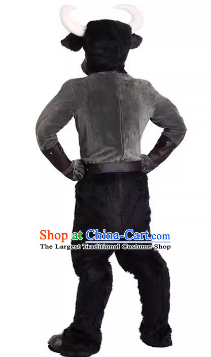 Top Cosplay Minotaur Black Outfit Halloween Party Costume Stage Performance Cow Chief Clothing