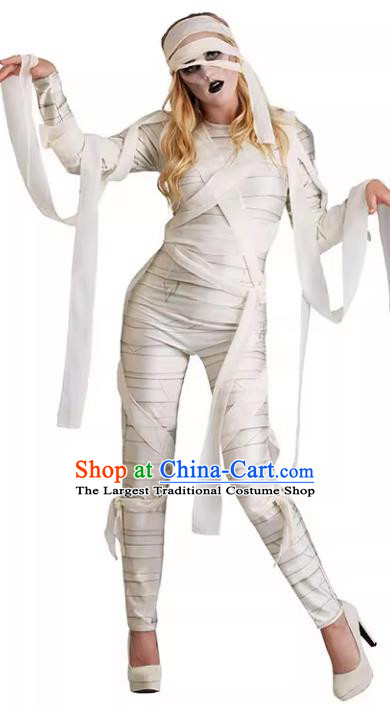 Top Cosplay Mummy Outfit Halloween Party Costume Stage Performance Woman Zombie Clothing