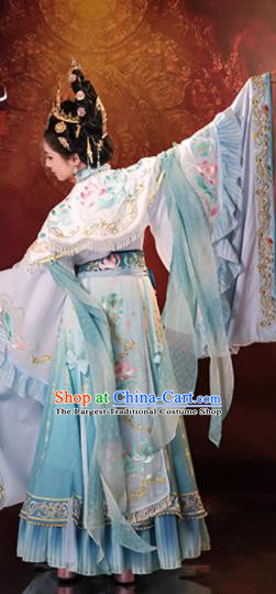 China Ancient Southern and Northern Dynasties Empress Costumes Traditional Female Hanfu Dunhuang Mural Goddess Dress