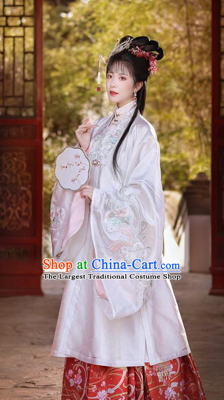 China Traditional Hanfu A Dream in Red Mansions Shi Xiang Yun Dress Ancient Ming Dynasty Young Beauty Costumes