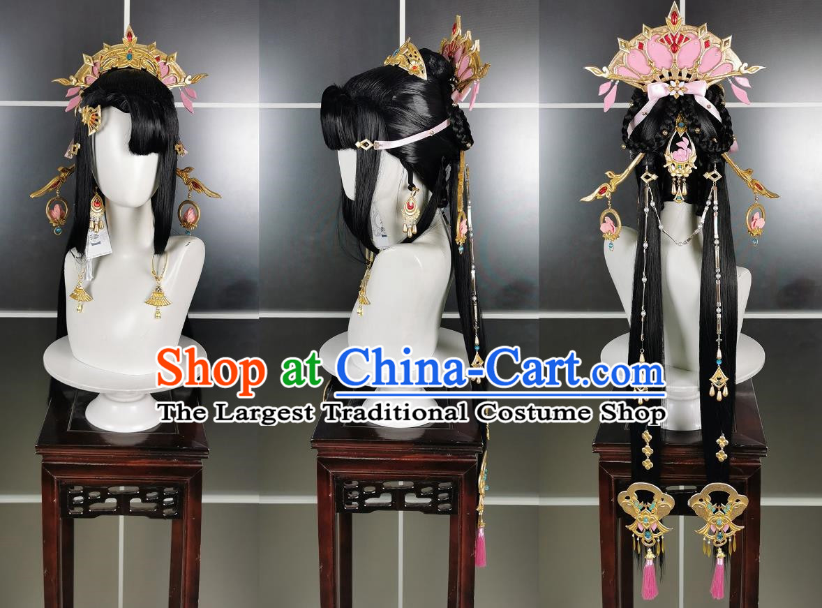 Qixiu Loli Chengji Xiuluo Wig and Headdress Jianwang 3 Jiansan Cosplay Headpiece