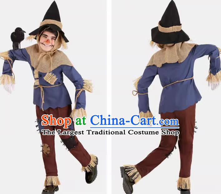Cosplay Scarecrow Outfit Professional Halloween Stage Performance Clothing Fancy Ball Beggar Costume