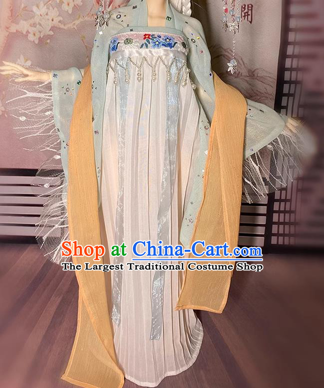 Handmade BJD Doll Costume Top Super Dollfie Hanfu Clothing Customize Ancient Girl White Ruqun Dress