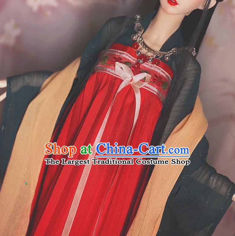 Customize Ancient Princess Red Ruqun Dress Handmade BJD Doll Costume Top Super Dollfie Hanfu Clothing