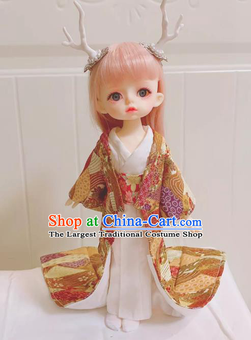 Customize Courtesan Trailing Kimono Handmade BJD Doll Costume Top Super Dollfie Japanese Clothing