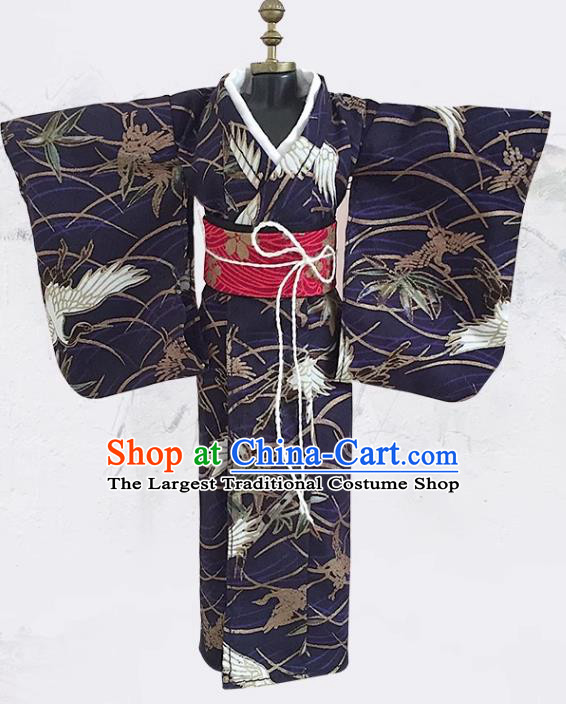 Customize Navy Kimono Handmade BJD Doll Costume Top Super Dollfie Japanese Clothing