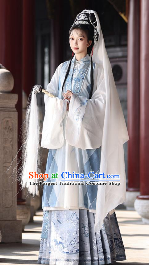 A Dream in Red Mansions The Twelve Beauties of Jinling Miao Yu Costumes China Ming Dynasty Hanfu Taoist Nun Outfit