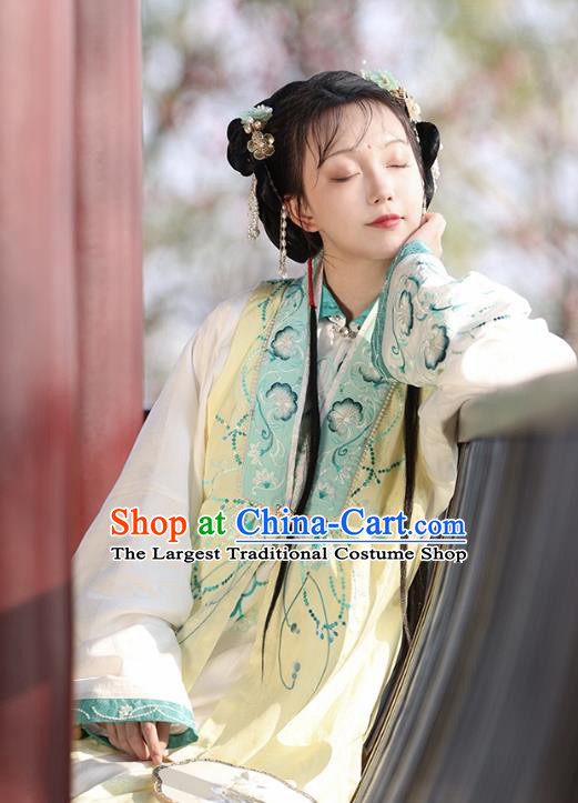 China Ming Dynasty Young Lady Hanfu A Dream in Red Mansions The Twelve Beauties of Jinling Qiao Jie Costumes