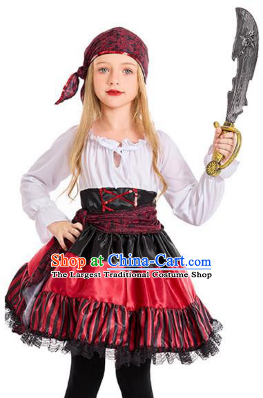 Top Halloween Costumes Cosplay European Medieval Pirate Captain Dress Christmas Drama Performance Clothing for Girls