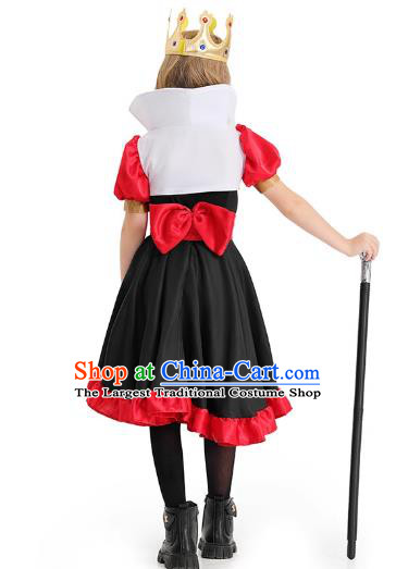 Top Halloween Children Costume Cosplay Red Queen Dress Christmas Stage Performance Clothing