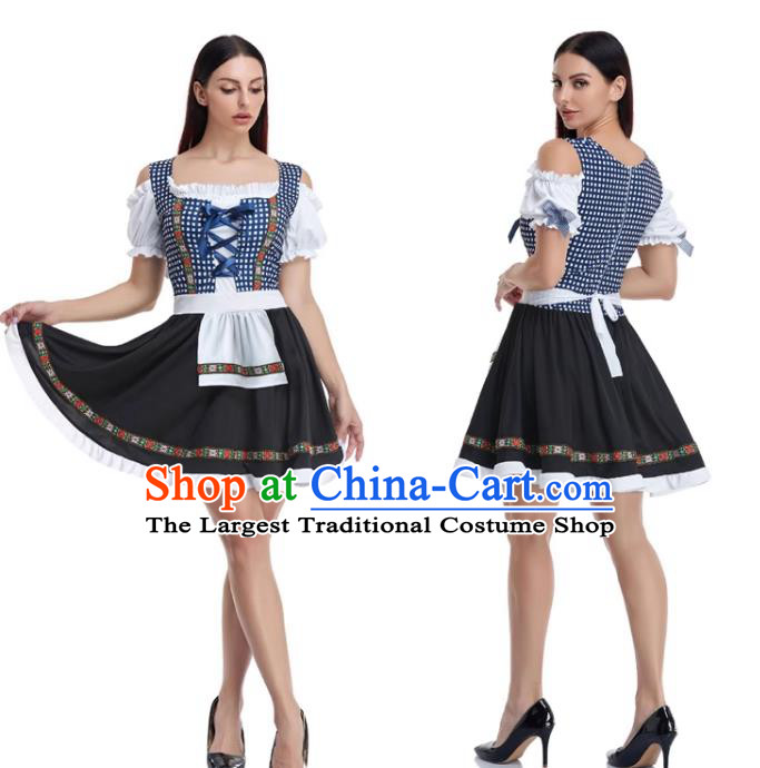 Traditional Bavarian Clothing German Beer Waitress Brown Dress European Munich Stage Performance Costume