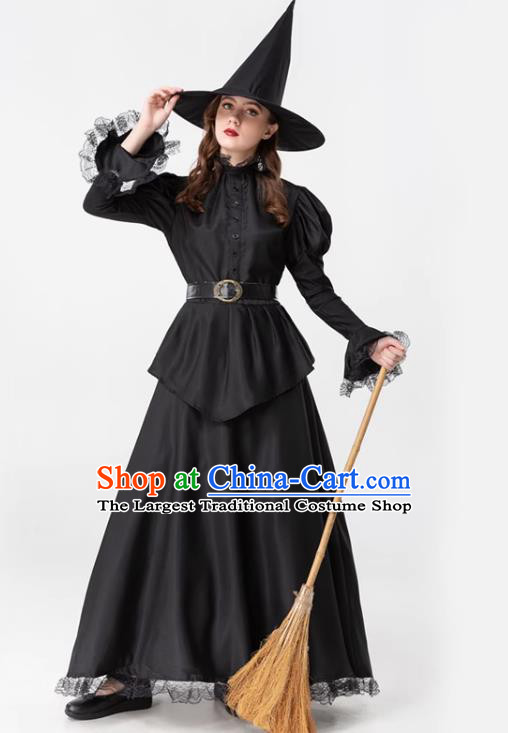 Top Cosplay Witch Black Dress Christmas Stage Performance Costume Halloween Succuba Clothing