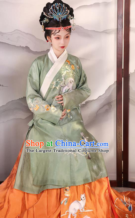 China Ming Dynasty Noble Mistress Hanfu Clothing A Dream in Red Mansions The Twelve Beauties of Jinling Wang Xifeng Costumes