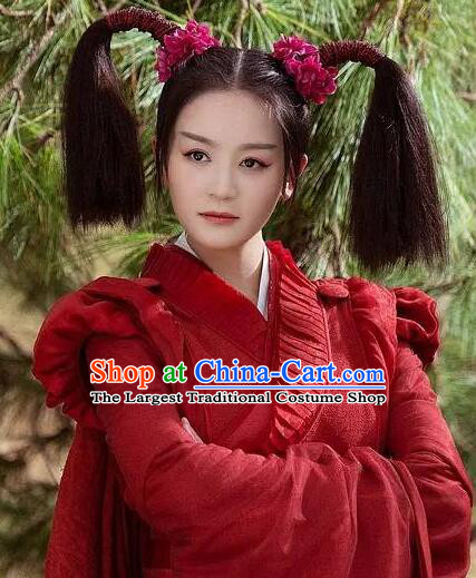2021 TV Series Demi Gods and Semi Devils China Ancient Ling Jiu Palace Master Tianshan Tonglao Replica Costume Red Dress