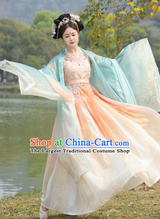 China Tang Dynasty Princess Clothing Ancient Goddess Embroidered Costumes Plus Size Hanfu Hezi Qun