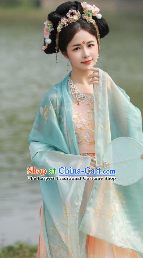 China Tang Dynasty Princess Clothing Ancient Goddess Embroidered Costumes Plus Size Hanfu Hezi Qun