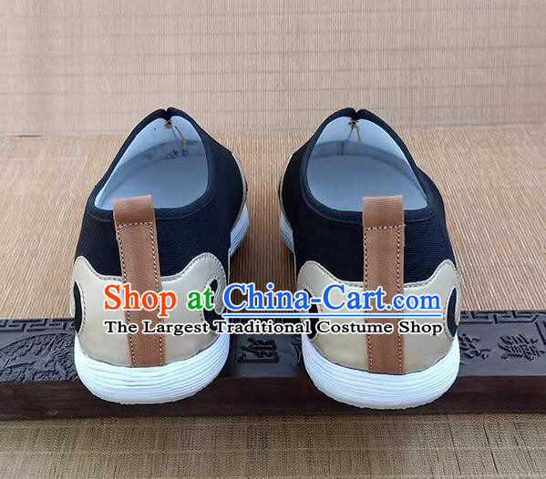 Traditional Kung Fu Shoes Handmade Old Peking Cloth Shoes Chinese Taoist Strong Cloth Soles Shoes for Men