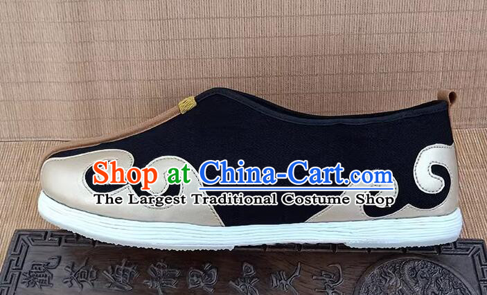 Traditional Kung Fu Shoes Handmade Old Peking Cloth Shoes Chinese Taoist Strong Cloth Soles Shoes for Men