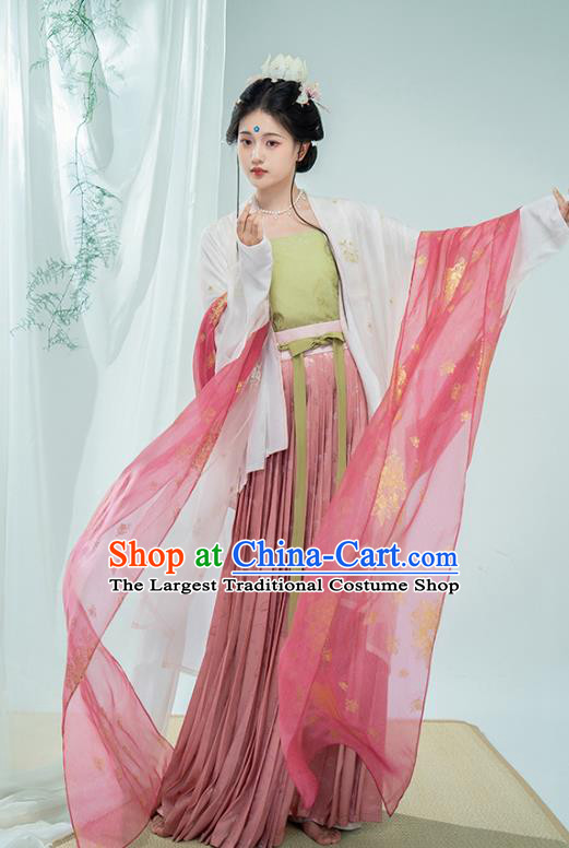 China Traditional Hanfu Ancient Song Dynasty Palace Lady Dress Costumes Complete Set