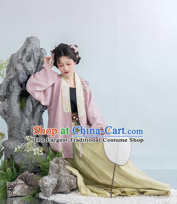China Traditional Hanfu Dress Ancient Song Dynasty Noble Lady Costumes Blouse Top and Skirt Complete Set