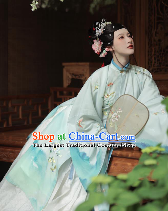 China Ancient Ming Dynasty Court Woman Costume Traditional Shaoxing Opera Water Sleeve Hanfu Dresses