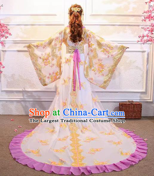 China Female Hanfu Trailing Dress Ancient Imperial Consort Costume Tang Dynasty Empress Clothing