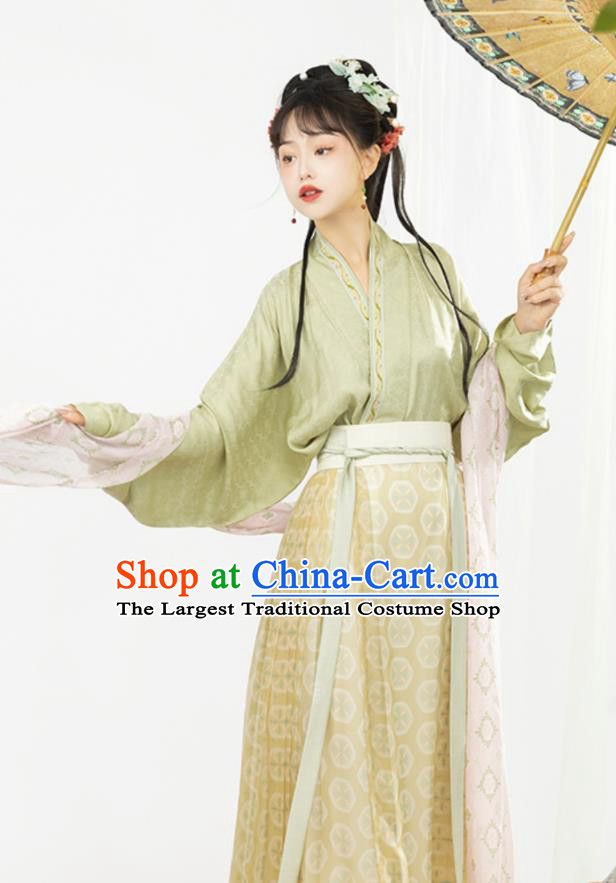 China Traditional Long Beizi Hanfu Ancient Empress Clothing Song Dynasty Young Lady Costumes Complete Set