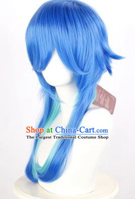 Dramatical Murder DMMD Celeste Vanilla Blue Thickened Mixed Color Gradient COS Wig