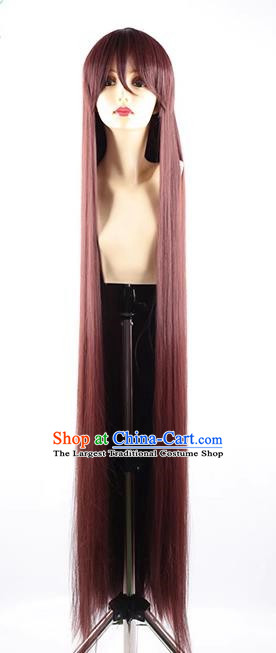 Lezheng Lingyi Honglian 150CM Red Brown Long Straight Hair Cosplay Wig