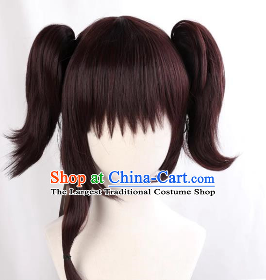 Iron Fortress Cabanelli Unnamed Dark Brown Split Double Tiger Clip Female Cosplay Wig