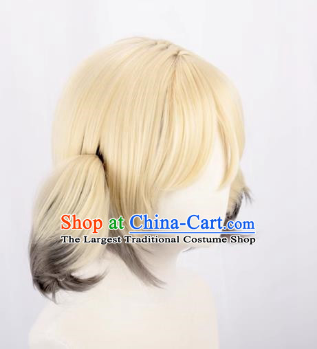 Arknights Ifrit Light Yellow Gradient Black And Gray Reversed Ponytail Cos Anime Wig