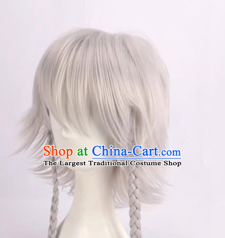 Touhou Project Sakuya Izayoi Cos Fake Hair Double Twist Silver White Cosplay Wig