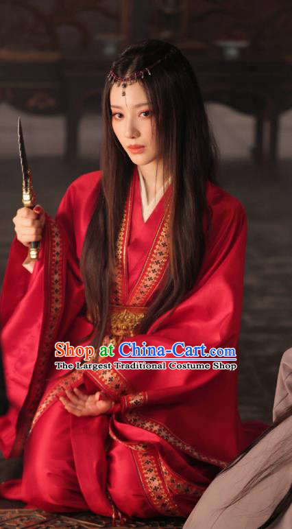 China Ancient Heroine Red Dress Female Swordsman Clothing TV Series Mysterious Lotus Casebook Jiao Liqiao Costumes