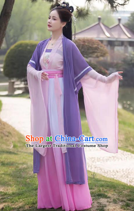 China Song Dynasty Female Replicate Clothing Traditional Hanfu Fairy Dress Ancient Princess Clothing