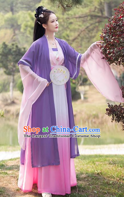 China Song Dynasty Female Replicate Clothing Traditional Hanfu Fairy Dress Ancient Princess Clothing