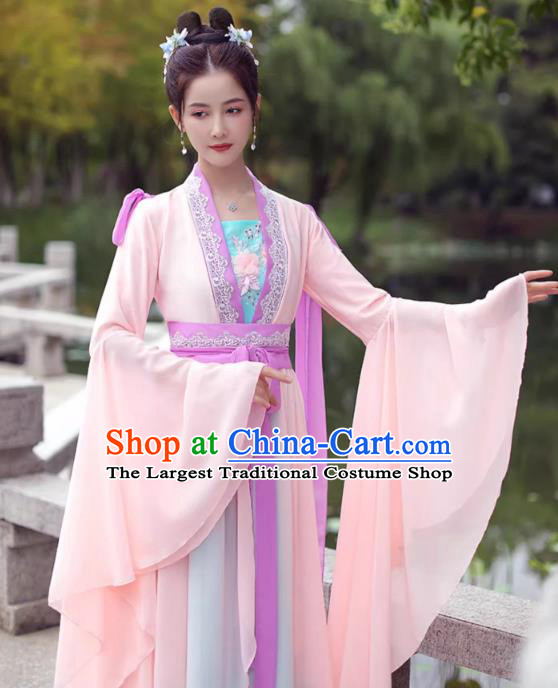 China Ancient Court Woman Clothing Female Hanfu Wide Sleeve Dress Qin Dynasty Princess Costume