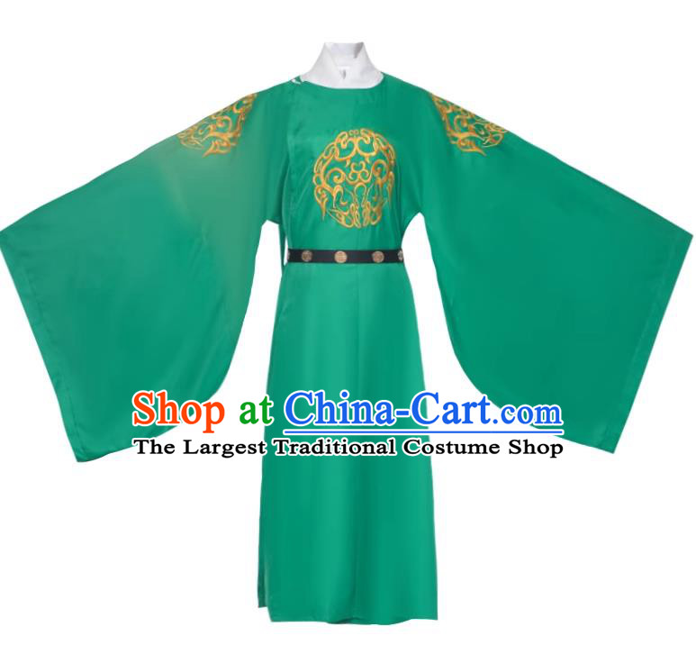 China Ancient Young Childe Costume Tang Dynasty Official Embroidered Green Robe Traditional Hanfu Man Garment