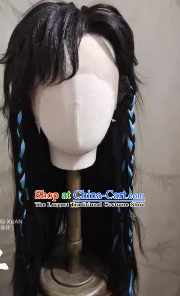 Front Hook Wig Front Lace Ribbon Exotic Costume Wig Curly Bangs