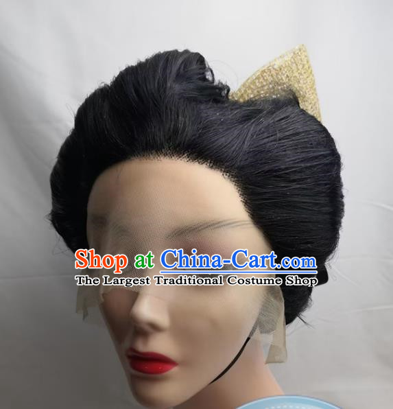 COS Japanese Geisha Lace Front COSPLAY Wig Black Updo