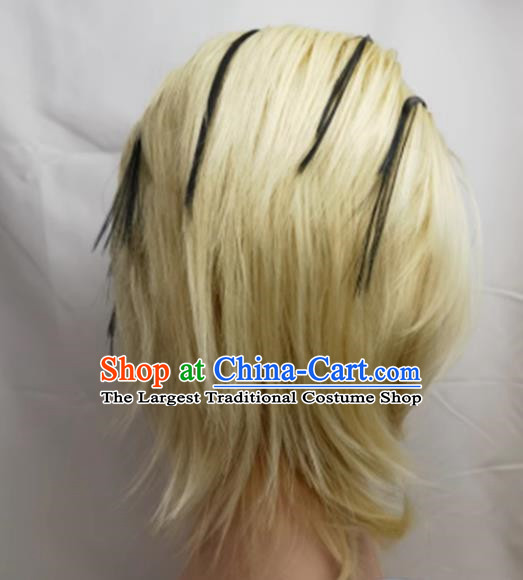 Cosplay Wig Set Kirabi COS Naruto 613 Yellow Back Head Dyed Short Custom Fake Hair